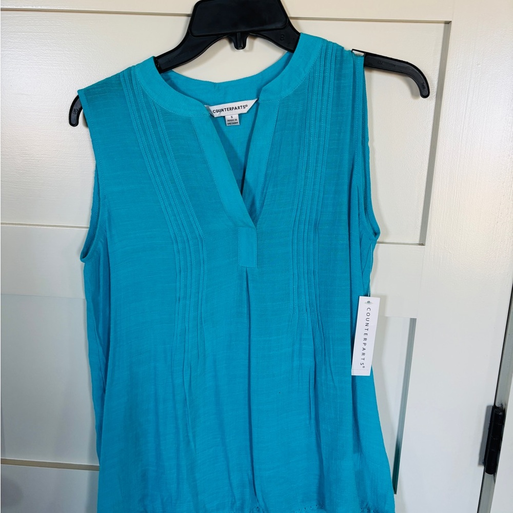 NWT Counterparts Women's Turquoise Sleeveless Top